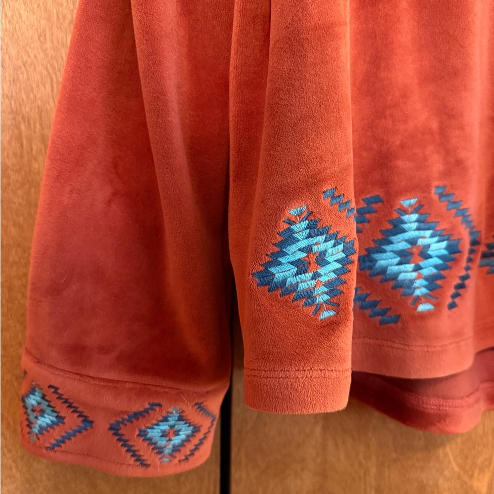 Women's Rust Button-Front Jacket With Embroidered… - image 2